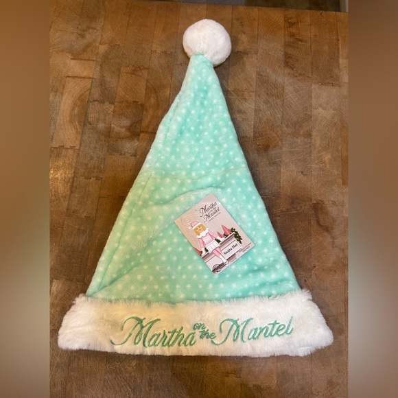 Martha Stewart Other - Martha on the Mantle Mint Green Christmas Santa Hat with White Trim Brand New